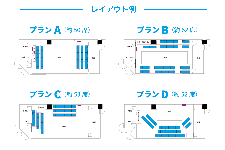 演劇利用<TAIMEN企画＞レイアウト例